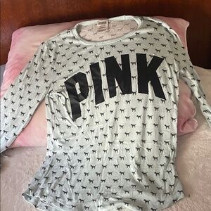 PINK Long Sleeve Shirt with Dog Print